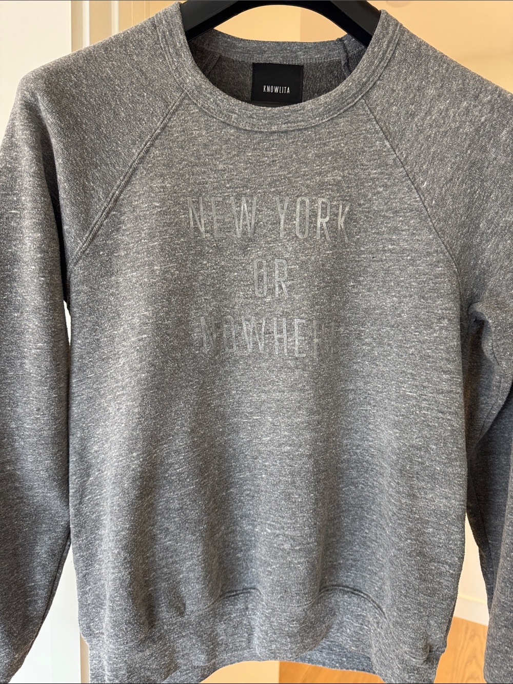 Knowlita New York Or Nowhere Grey Sweatshirt - Size Small